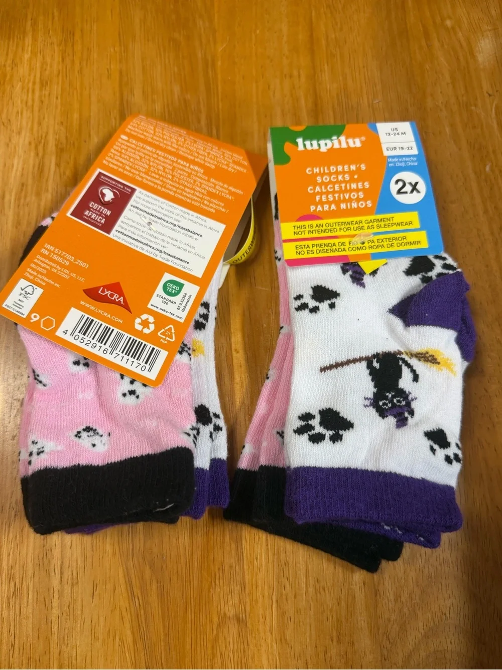 4 Pair Of Halloween Socks By Lupilu Size 12-24 Months